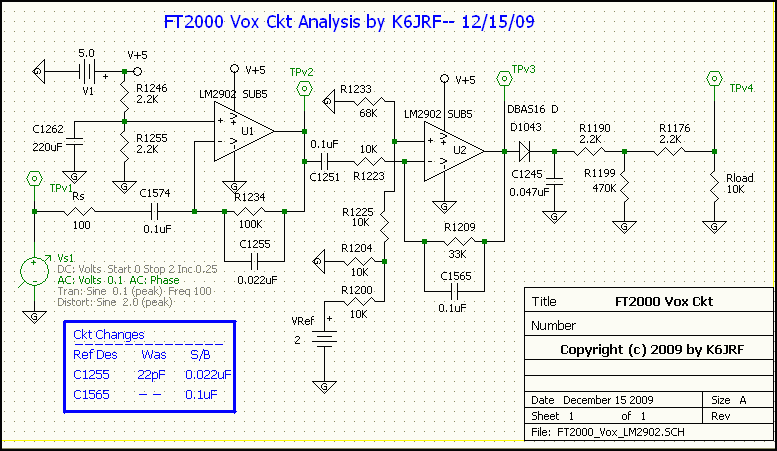 Vox Ckt Schematic captured into 5Spice