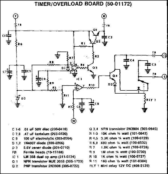 AL-1500 Timer-Overload Schematic from Manual